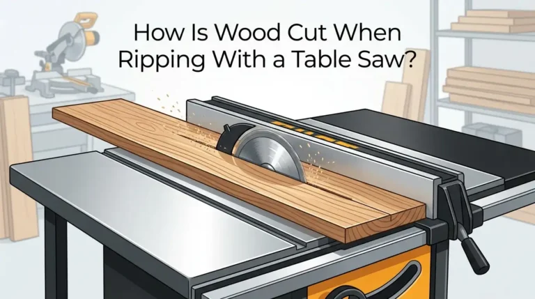 How Is Wood Cut When Ripping With a Table Saw?