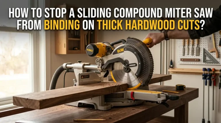 How to Stop a Sliding Compound Miter Saw From Binding on Thick Hardwood Cuts?