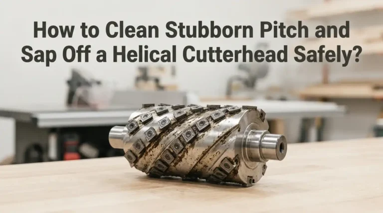 How to Clean Stubborn Pitch and Sap Off a Helical Cutterhead Safely?
